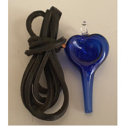 Glaspfeife Mini-Anhänger `Heart´blau Glaspfeife Mini-Anhänger `Heart´blau